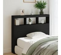vidaXL Headboard Cabinet with LED Bedroom Bed Headboard Black 120x17x102 cm
