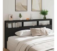 vidaXL Headboard Cabinet with LED Black 220x17x102 cm