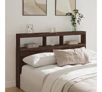 vidaXL Headboard Cabinet With LED Brown Oak 160X17X102 Cm, Brown