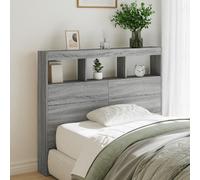 vidaXL Headboard Cabinet with LED Grey Sonoma 120x17x102 cm