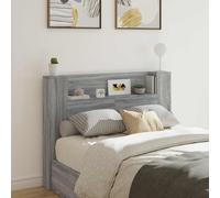 vidaXL Headboard Cabinet with LED Grey Sonoma 140 x 16.5 x 103.5 cm