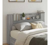 vidaXL Headboard Cabinet with LED Grey Sonoma 160 x 16.5 x 103.5 cm