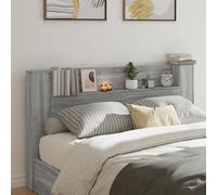 vidaXL Headboard Cabinet with LED Grey Sonoma 180 x 16.5 x 103.5 cm