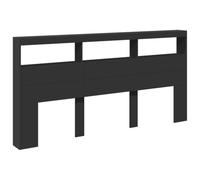 vidaXL Headboard Cabinet with LED Bedroom Bed Headboard Black 200x17x102 cm
