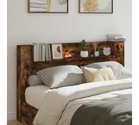 vidaXL Headboard Cabinet with LED Smoked Oak 180 x 16.5 x 103.5 cm