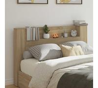 vidaXL Headboard Cabinet with LED Sonoma 160 x 16.5 x 103.5 cm