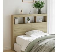 vidaXL Headboard Cabinet with LED Bedroom Bed Header Sonoma Oak 120x17x102 cm