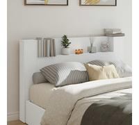 vidaXL Headboard Cabinet with LED White 160 x 16.5 x 103.5 cm