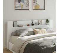 vidaXL Headboard Cabinet with LED White 220x16.5x103.5 cm