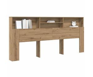 vidaXL Headboard Cabinet with Shelf Artisan oak 220 x 19 x 101.5 cm, Minimalist Bedroom Headboard, Rectangular Bookcase, Compact Storage, Stylish Shelving Unit, Engineered Wood Furniture