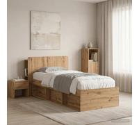 vidaXL Headboard Cabinet with Storage Artisan Oak Engineered Wood