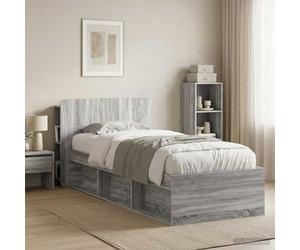 vidaXL Headboard Cabinet with Storage Grey Sonoma Engineered Wood