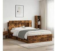 vidaXL Headboard Cabinet with Storage Smoked Oak Engineered Wood