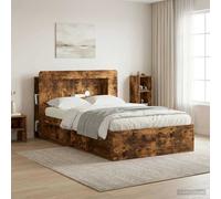 vidaXL Headboard Cabinet with Storage Smoked Oak Engineered Wood