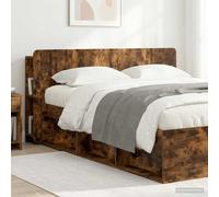 vidaXL Headboard Cabinet with Storage Smoked Oak Engineered Wood