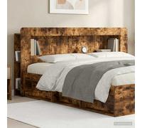 vidaXL Headboard Cabinet with Storage Smoked Oak Engineered Wood