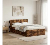 vidaXL Headboard Cabinet with Storage Smoked Oak Engineered Wood