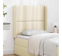 vidaXL Headboard Ear Cream 80 x 16 x 4 cm PVC, Modern Bed Accessory, Foam Headbo