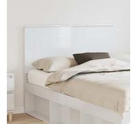 Headboard Gloss White Engineered Wood 123x7x100cm Wall-Mount Adjustable Modern.