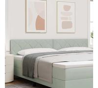 vidaXL Headboard Height Adjustable Light grey 200 cm Velvet