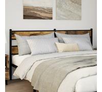 vidaXL Headboard Smoked Oak 180 cm Iron and Engineered Wood