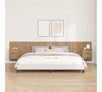 vidaXL Headboard with Cabinet 3 pcs Artisan Oak Engineered Wood