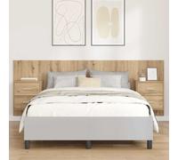 Floating Bed Headboard with Cabinets Artisan Oak 217 x 32.5 x 80 cm Wall-Mounted