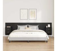 vidaXL Headboard with Cabinet 3 pcs Black Oak Engineered Wood