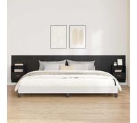 Headboard Wall-Mounted Storage Cabinets Black Oak 337x32.5x80cm Engineered Wood