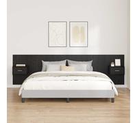 vidaXL Headboard with Cabinet 3 pcs Black Oak Engineered Wood