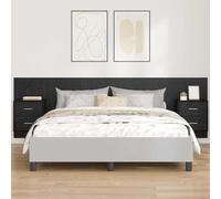 vidaXL Headboard with Cabinet 3 pcs Black Oak Engineered Wood