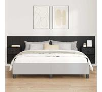 Headboard Wall-Mounted Black Oak 257x32.5x80cm Engineered Wood Slim w/Storage.