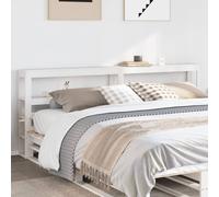 vidaXL Headboard with Shelves White 200 cm Solid Wood Pine