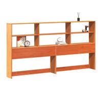 vidaXL Headboard with Storage Bed Headboard Wax Brown 200 cm Solid Wood Pine
