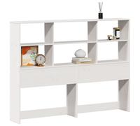 vidaXL Headboard with Storage Bedroom Bed Header White 140 cm Solid Wood Pine