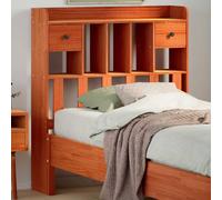 vidaXL Headboard with Storage Wax Brown 100 cm Solid Wood Pine