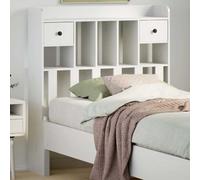 vidaXL Headboard with Storage White 90 cm Solid Wood Pine