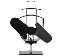vidaXL Heat Powered Stove Fan 2 Blades Black