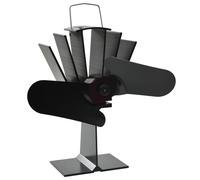 vidaXL Heat Powered Stove Fan 2 Blades Black