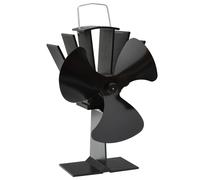 vidaXL Heat Powered Stove Fan 3 Blades Black