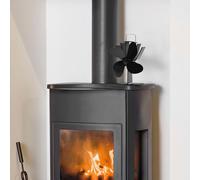 vidaXL Heat Powered Stove Fan 4 Blades Black