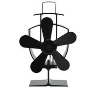 vidaXL Heat Powered Stove Fan 5 Blades Black