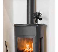 vidaXL Heat Powered Stove Fan 5 Blades Black