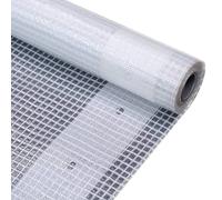 'vidaXL Heavy-Duty Leno Tarpaulin - Tear, Water & UV, Reinforced with HDPE Mesh, Ideal for Greenhouses, Furniture, Cars and Bikes Protection, White, 1.5x20 m