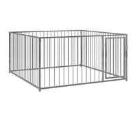 vidaXL Heavy-Duty Outdoor Dog Kennel, Safety and Security with Lockable Latch System, Perfect for Training, Exercising, Playful, Dimensions 200x200x100 cm