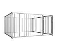 vidaXL Heavy-Duty Outdoor Dog Kennel, Safety and Security with Lockable Latch System, Perfect for Training, Exercising, Playful, Dimensions 200x200x100 cm