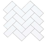 vidaXL Herringbone Tile 20 pcs White Grey 30 x 30 cm