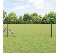 vidaXL Hexagon Fence - Grey Steel PVC-Coated Outdoor Garden Barrier, 0.6x25m, Durable & Modern