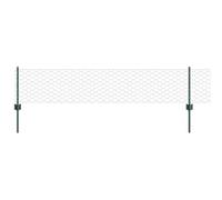vidaXL Hexagonal Fence, Green, 0.4 x 10 m, Steel, UV-Resistant Outdoor Fence Including 5 Posts, Durable Design for Garden or Property Border, Metal Barrier, Hexagonal Set, Safety
