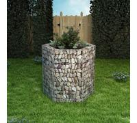 vidaXL Hexagonal Gabion Raised Bed - Galvanized Steel Flower or Plant Bed Border - Rustproof and Weather-Resistant - Easy Filling Design - Stable and Sturdy Construction